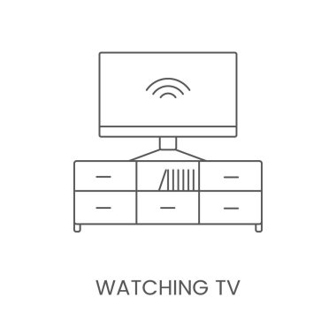 Temel vektör çizgisi simgesinde TV