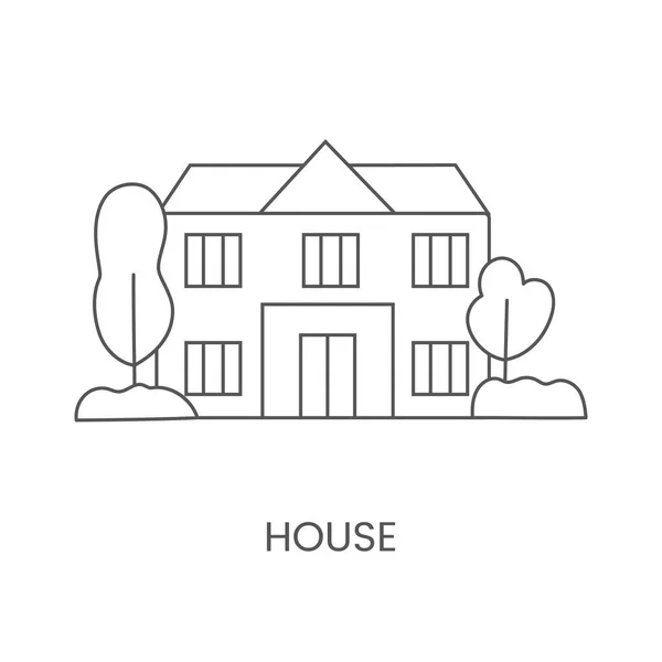 Linear Vector Icon House — Stock Vector