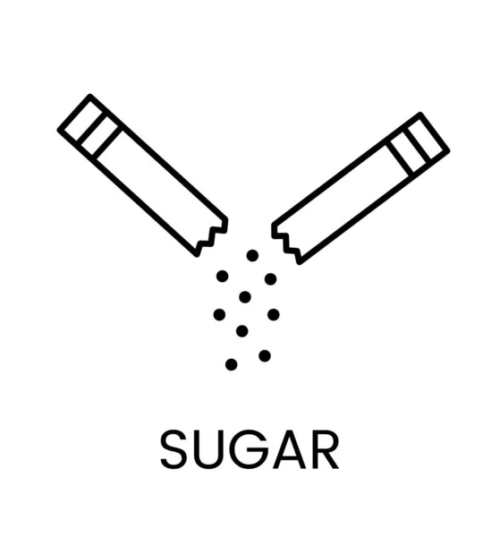 Suiker Stick Een Vector Lineair Icoon — Stockvector
