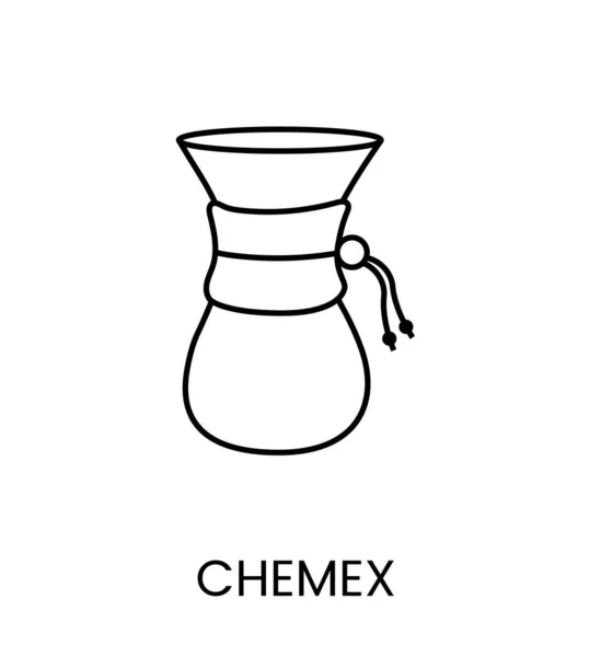 Chemex Making Coffee Linear Icon Vector — Vector de stock