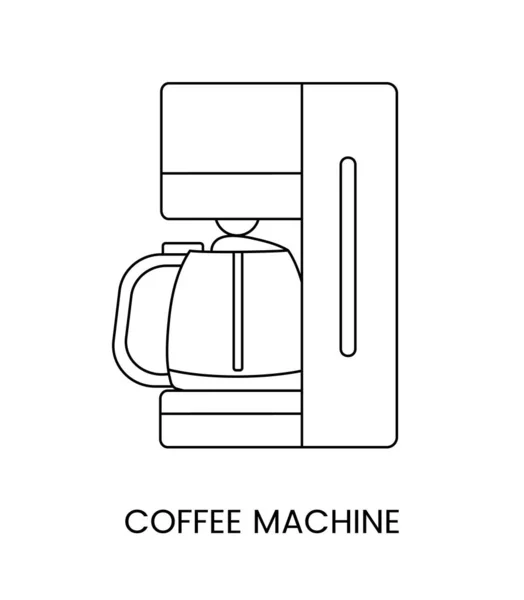 Coffee Machine Linear Vector Icon — 스톡 벡터