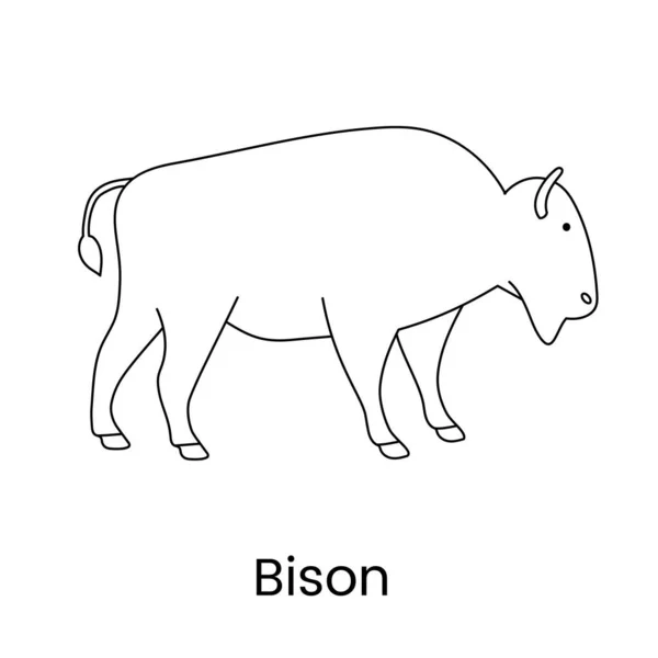 Bison Icon Vector Linear Illustration Animal — Stockvektor