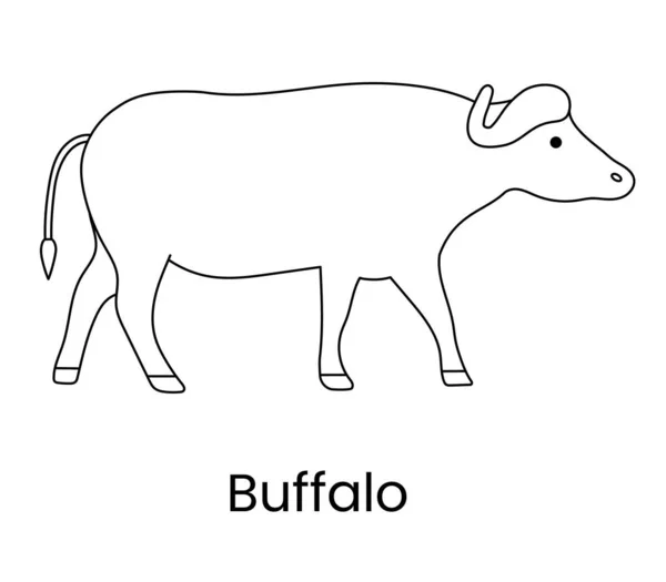 Buffalo Icon Vector Linear Illustration Animal — Stock vektor