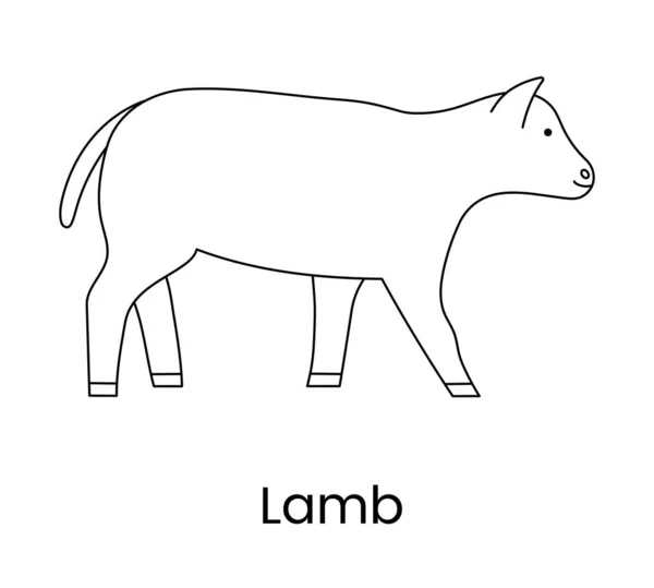 Lamb Icon Vector Linear Illustration — Stockvektor