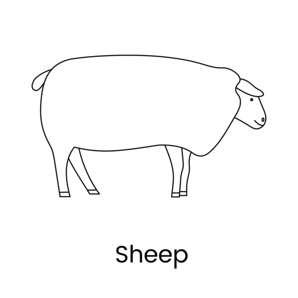 Sheep Icon Line Vector Illustration Animal — 图库矢量图片