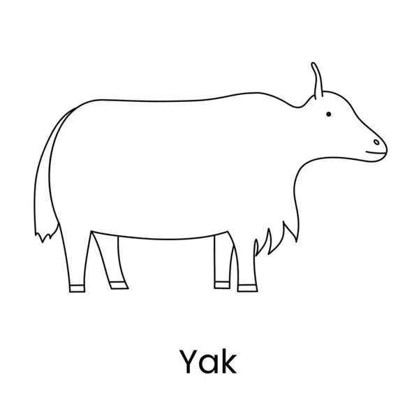 Yak Icon Line Vector Illustration Animal — Archivo Imágenes Vectoriales