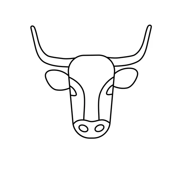 Bull Head Icon Linear Vector Illustration Animal — Archivo Imágenes Vectoriales