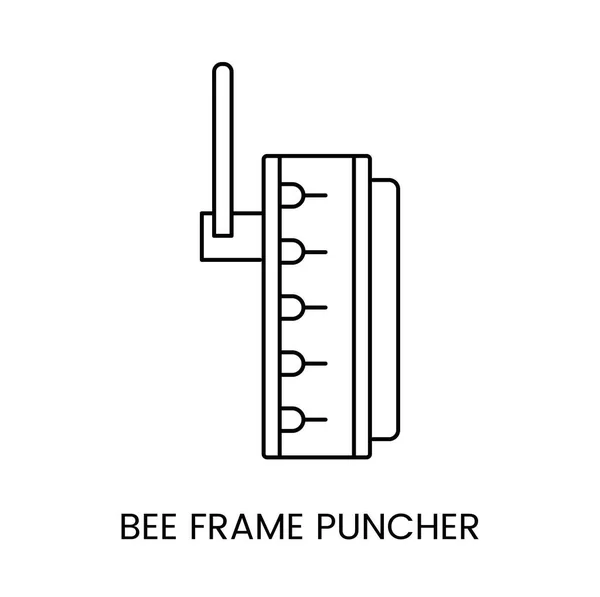 Bee Frame Puncher Icoon Lijn Vector Illustratie Van Bijenteelt — Stockvector