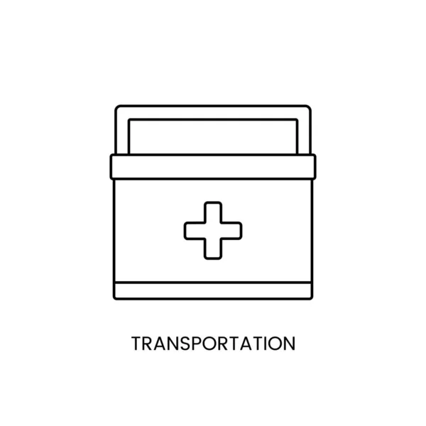 Δοχείο Για Μεταφορά Βιοϋλικών Εικονιδίων Διανυσματική Γραμμή Απεικόνιση Ιατρικού Εξοπλισμού — Διανυσματικό Αρχείο