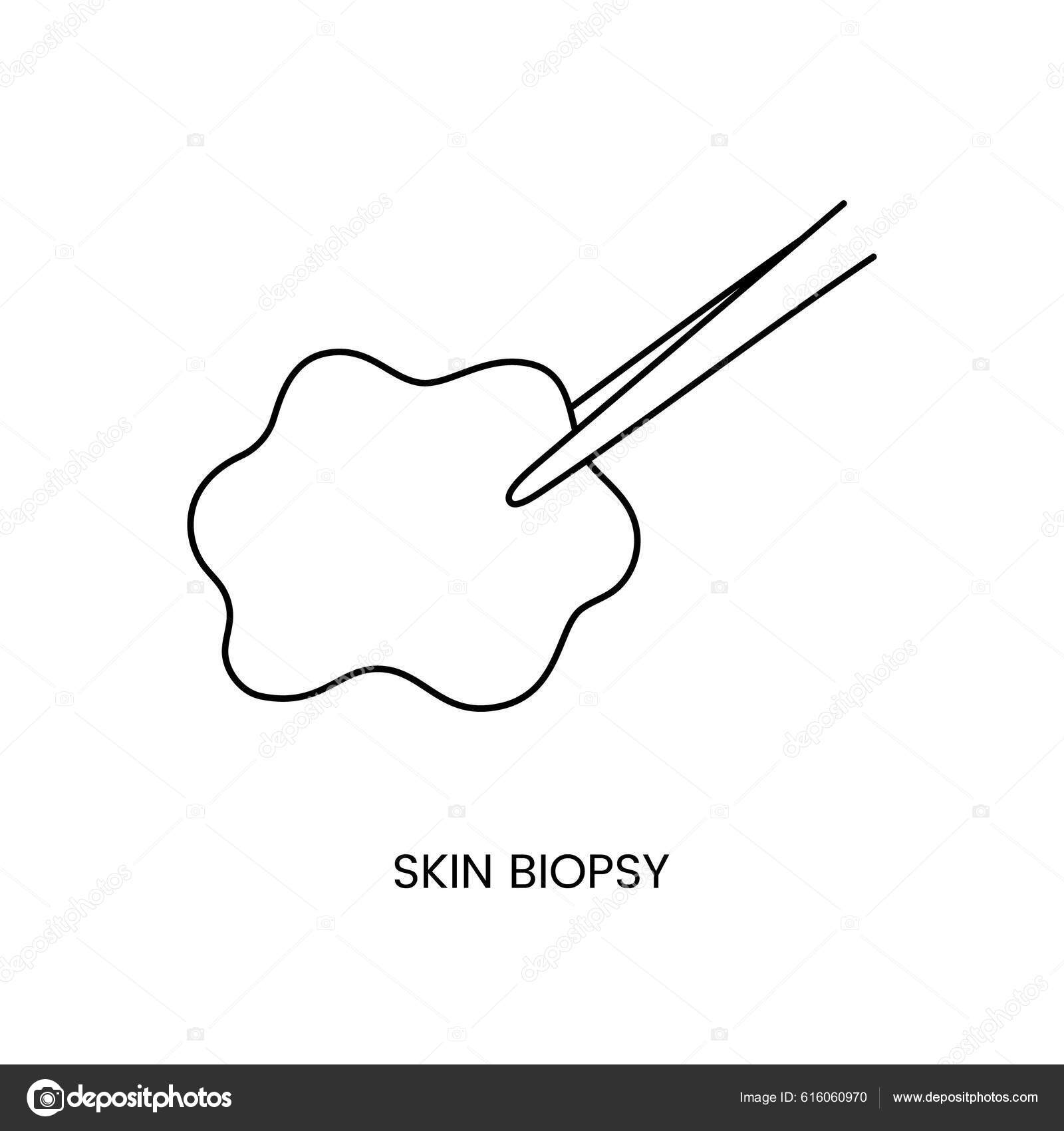 Биопсия Кожи Человека Лабораторного Анализа Иконки Линии Векторе ...