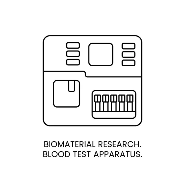 Bioanyag Laboratóriumi Vizsgálatára Szolgáló Készülék Automatikus Vérvizsgálat Ikonvonala Vektorban — Stock Vector