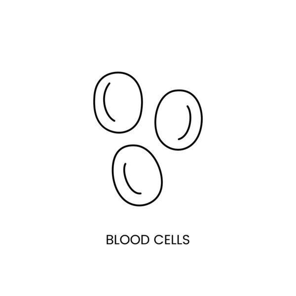 Blood cells icon line in vector, biological material for laboratory analysis