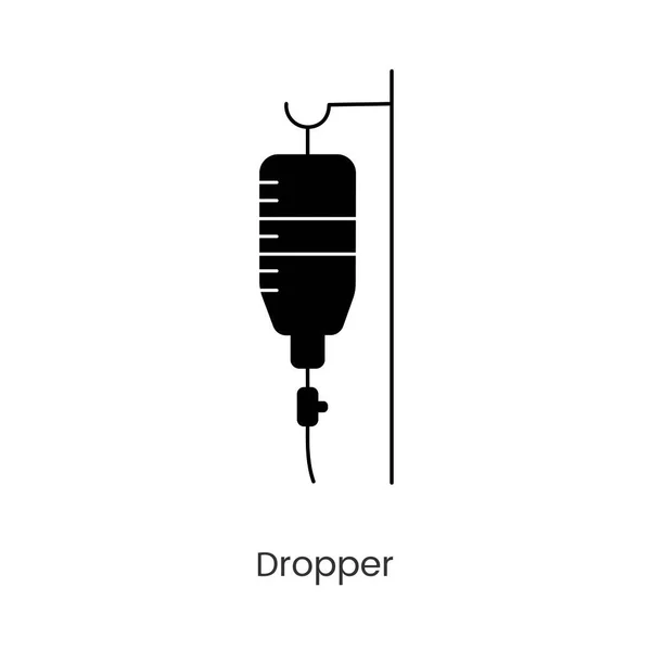 Glyph Medische Druppelaar Pictogram Vector Illustratie — Stockvector