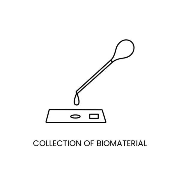 Icono Línea Muestreo Biomaterial Vector Ilustración Una Pipeta Laboratorio Con — Vector de stock