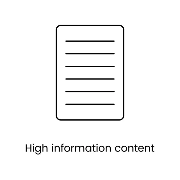 Line Icon Vector Analysis Information Sheet — Stock Vector