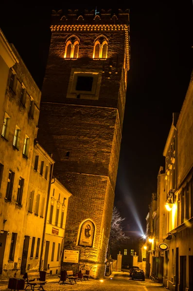 Torre inclinada de Zabkowice Slaskie, Silésia, Polónia — Fotografia de Stock