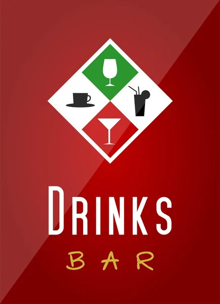 Bebidas bar Logo — Vector de stock