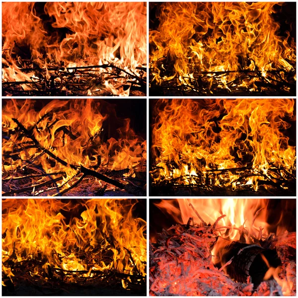 Oheň koláž — Stock fotografie
