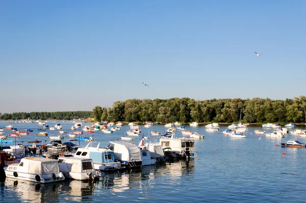 Tuna Nehri üzerinde tekne — Stok fotoğraf