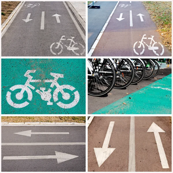 Sinais de bicicleta — Fotografia de Stock