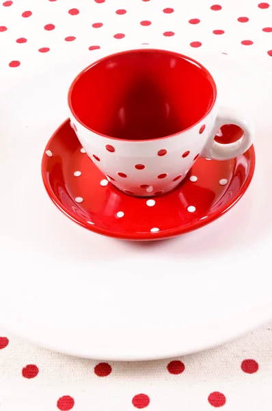 Empty red and white cup — Stock Photo, Image