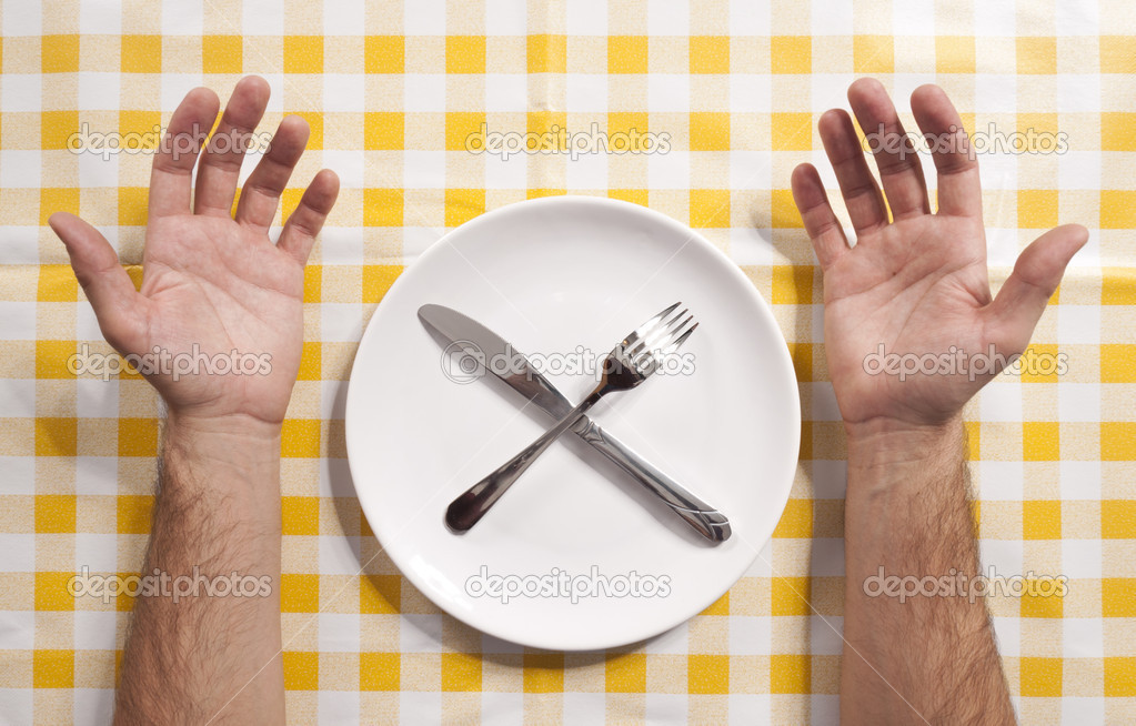 Hands and plate