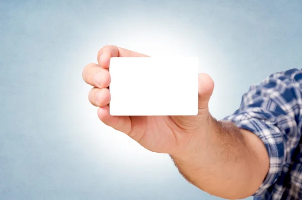 Hand and card — Stock Photo, Image