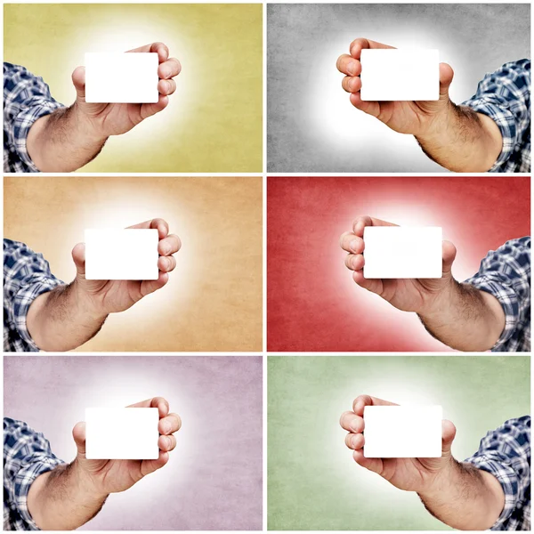 手と空白のカード — ストック写真