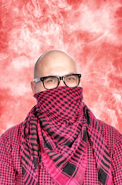 Людина з шарфиком — стокове фото