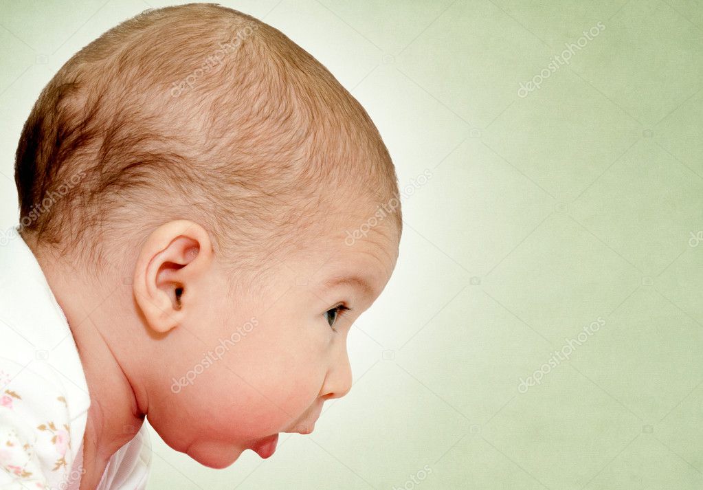 Baby profile isolted on green background photo by uroszunic Baby profile isolted on green background photo by uroszunic