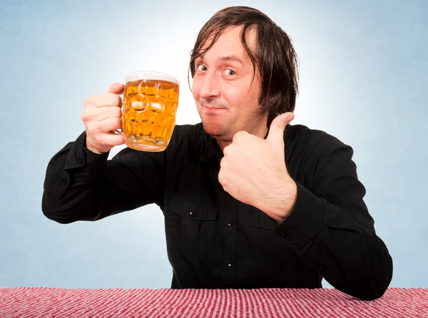 Happy beer face — Stock Photo, Image