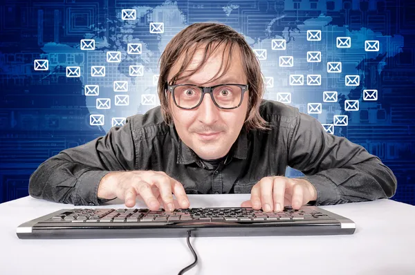 Hacker in actie — Stockfoto