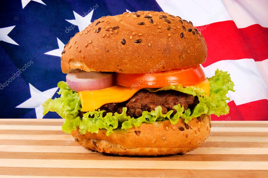 bolvormig Gestaag coupon American burger Stock Photo by ©uroszunic 18282535