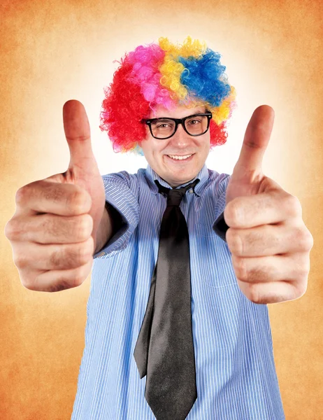 OK sign door clown — Stockfoto