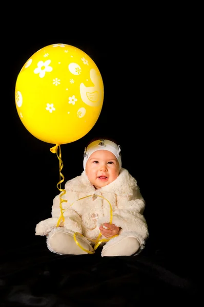 Baby och ballong — Stockfoto