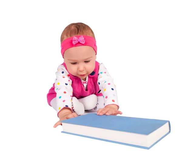 Baby and book — Stock Photo, Image
