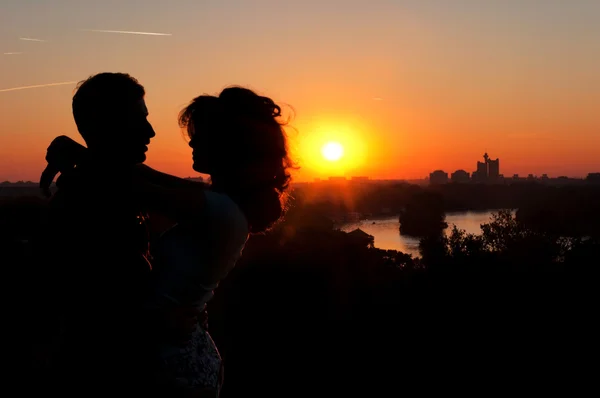 Cuple on sunset — Stock Photo, Image