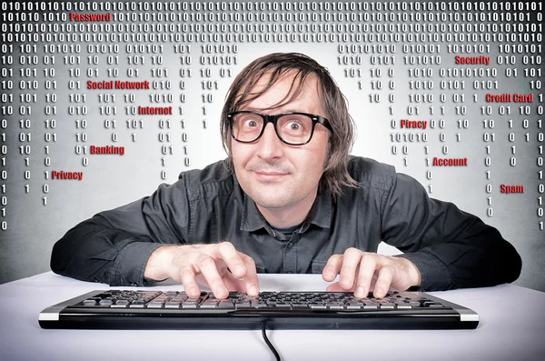 Hacker in action — Stock Photo, Image