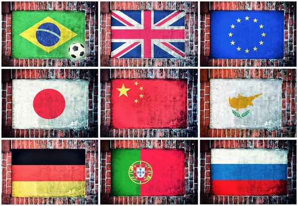 Flags in wall — Stock Photo, Image