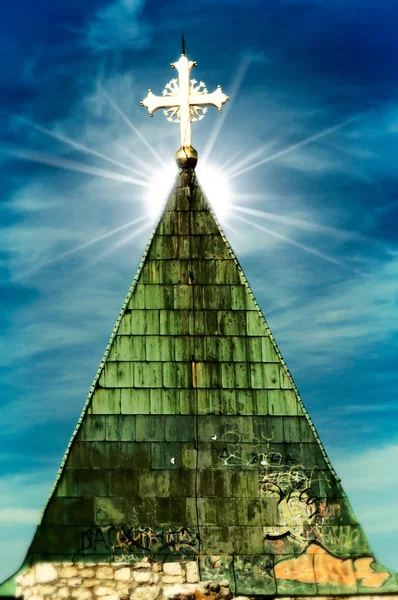 Cross on the roof — Stock Photo, Image