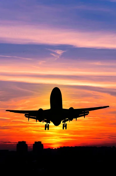 Plane and sunset