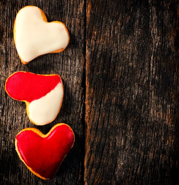 Biscotti al cuore fatti in casa — Foto Stock