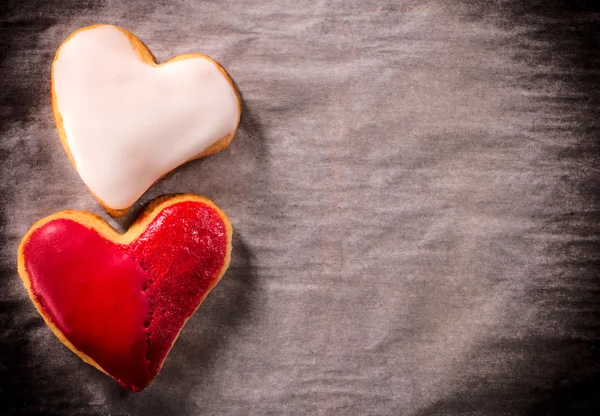 Dos galletas de corazón —  Fotos de Stock