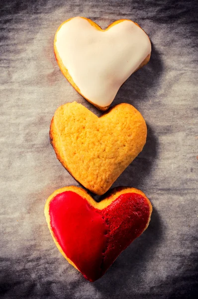 Sladké srdce soubory cookie — Stock fotografie