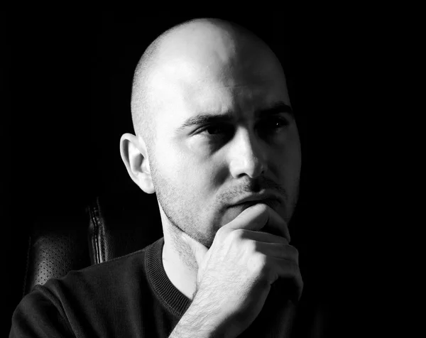 Serious bald man — Stock Photo, Image