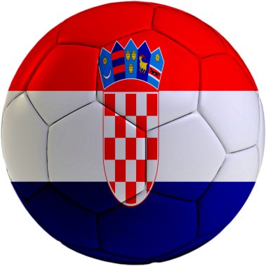 Hırvatistan bayrağı ile futbol topu