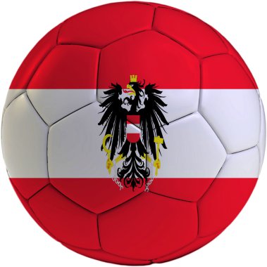Futbol topu ile Avusturya bayrağı
