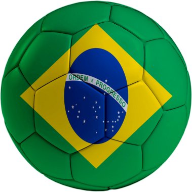 Brezilya bayrağı ile futbol topu