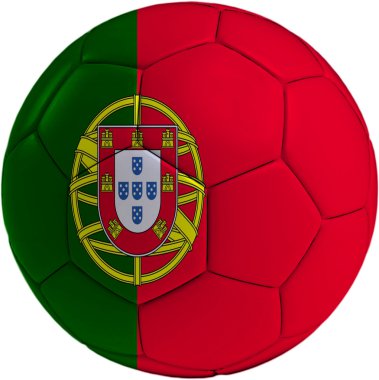 Futbol topu ile Portekiz bayrağı