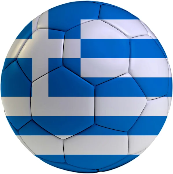 Ballon de football avec drapeau grec — Photo